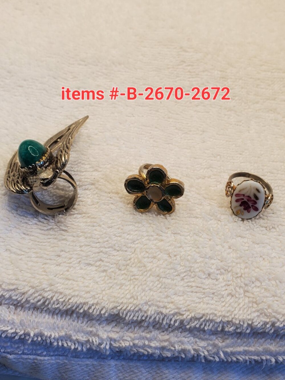 3 Rings (adjustable ) , items # B-2670-2672,.  wt.  36 grams.